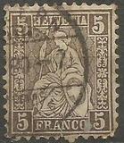 [Definitive 1881 - Sitting Helvetia - Granite Paper, type K19]
