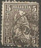 [Definitive 1881 - Sitting Helvetia - Granite Paper, type K19]