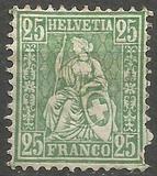 [Definitive 1881 - Sitting Helvetia - Granite Paper, type K23]