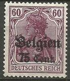 [German Empire Postage Stamps Surcharged "F and Cent" & Overprinted "Belgien", 유형 B11]