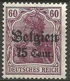 [German Empire Postage Stamps Surcharged "F and Cent" & Overprinted "Belgien", 유형 B11]