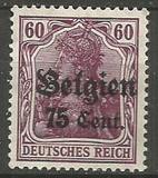 [German Empire Postage Stamps Surcharged "F and Cent" & Overprinted "Belgien", 유형 B11]