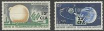 [The 1st Live Satellite TV Transmission between America and Europe by "Telstar" - Stamps of France Overprinted CFA and Surcharged, typ DF]