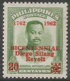 [The 200th Anniversary of Diego Silang Revolt - Issue of 1952 Overprinted "1762 1962 BICENTENNIAL Diego Silang Revolt" and Surcharged 20s, տեսակ ZP]