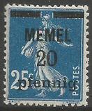 [French Postage Stamps Overprinted "MEMEL" and Surcharged, प्रकार B2]
