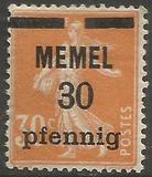 [French Postage Stamps Overprinted "MEMEL" and Surcharged, प्रकार B3]