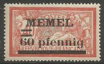 [French Postage Stamps Overprinted "MEMEL" and Surcharged, प्रकार B6]