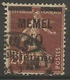 [French Postage Stamps Overprinted "MEMEL" and Surcharged, प्रकार B4]