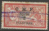 [French Postage Stamps Surcharged & Overprinted "O.M.F. - Syrie" - "Value" in 2 Lines, Tip I6]