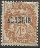 [French Postage Stamps Overprinted in Blue, type C]