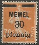 [French Postage Stamps Overprinted "MEMEL" and Surcharged, प्रकार B3]