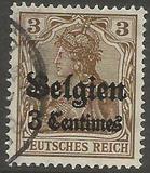 [German Empire Postage Stamps Surcharged "Fr. and C." or "Centimes" & Overprinted "Belgien", type A]