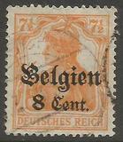 [German Empire Postage Stamps Surcharged "F and Cent" & Overprinted "Belgien", tip B3]
