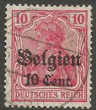 [German Empire Postage Stamps Surcharged "F and Cent" & Overprinted "Belgien", tip B4]