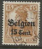 [German Empire Postage Stamps Surcharged "F and Cent" & Overprinted "Belgien", tip B6]