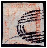 [Queen Victoria - Inscription: "POST PAID" - Latest Impressions: Little or No Background Remaning & Details of Frame & Head Lost, type B17]
