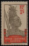 [Warrior - Inscription "AFRIQUE EQUATORIALE GABON" - Yellowish Paper, type I]