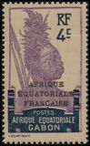 [Issues of 1911-22 in New Colors - Inscription "AFRIQUE EQUATORIALE FRANCAISE" - Warrior, τύπος P2]