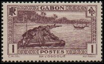 [Colonial Drawings - Timber Raft on the Ogowe River, type AE]