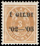 [Overprinted "Í GILDI '02-´03", type E2]