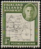 [King George VI - Map of Falkland Islands, Tipi A1]