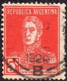 [Definitive Issues - General San Martin, with Period after Value, tegund CU5]