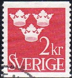 [King Gustaf VI Adolf of Sweden & Tree Crowns - Without Imprint, type BM19]