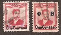 [Issue of 1952 Surcharged ONE CENTAVO, Вид WM]