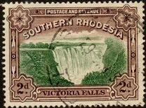 [Victoria Falls - Nos. 30 & 31 Inscribed with "Postage & Revenue" at Top of Frame, type F]
