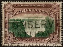 [Victoria Falls - Nos. 30 & 31 Inscribed with "Postage & Revenue" at Top of Frame, тип F]