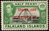 [Falkland Islands Postage Stamps Overprinted "GRAHAM LAND DEPENDENCY OF.", type A]