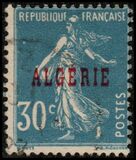 [French Postage Stamps Overprinted "ALGÈRIE" in Red, प्रकार A3]