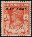 [No. 19-34 Overprinted "MILY ADMIN" in 2 Types, type M]