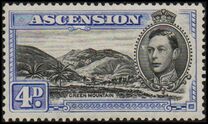 [King George VI and Views of Ascension, type F4]