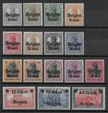 [German Empire Postage Stamps Surcharged "F and Cent" & Overprinted "Belgien", Tipi B]