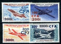 [Airmail - Stamps of France Overprinted "CFA" and Surcharged, type CM]