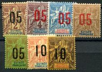 [Issue of 1892 Surcharged - Distance between 0 & 5 or 10: 2½ mm. Type A - Distance between 0 & 5: 2 mm and Distance between 1 & 0: 3 mm, type F]