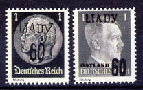 [German Empire- & Ostland Postage Stamps Surcharged & Overprinted "LJADY", type A]