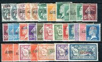 [French Postage Stamps Overprinted "ALGÈRIE" in Red, type A]