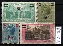 [Prince Louis II, Viaduct and Monaco Harbour - Surcharged, тып BE]