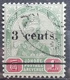 [Sultan Abu Bakar - No. 8-11 Surcharged. Period after "cents", type F3]