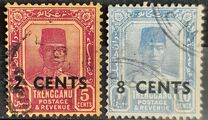 [Sultan Suleiman ibn Zainal Abidin - No. 29 & 32 Surcharged, type G]