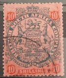 [Coat of Arms - End of Scroll goes behind Rear Legs of Supporting Animals, Lion Heavily Shaded, type E18]