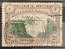 [Victoria Falls - Nos. 30 & 31 Inscribed with "Postage & Revenue" at Top of Frame, type F1]