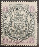 [Coat of Arms - End of Scroll goes behind Rear Legs of Supporting Animals, Lion Heavily Shaded, type E9]