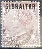 [Queen Victoria, 1819-1901 - Bermuda Stamps Overprinted "GIBRALTAR" in Black, type A2]