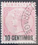 [Queen Victoria, 1819-1901 - Stamps of 1886 Surcharged "CENTIMOS", type F1]