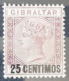 [Queen Victoria, 1819-1901 - Stamps of 1886 Surcharged "CENTIMOS", type F2]