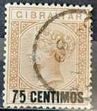 [Queen Victoria, 1819-1901 - Stamps of 1886 Surcharged "CENTIMOS", type F6]