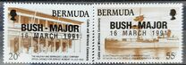 [President Bush-Prime Minister Major Talks, Bermuda - Issue of 1990 Overprinted "BUSH-MAJOR - 16 MARCH 1991", Typ RH]